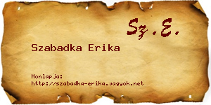 Szabadka Erika névjegykártya